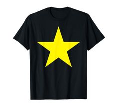 PRICES MAY VARY. Big Yellow Star Shirt printed on Black, Blue, Red, Green, and Orange T-shirts. Yellow star t-shirt great for groups, family, and team uniform. Lightweight, Classic fit, Double-needle sleeve and bottom hem Black And Yellow Shirt, Star Graphic, Star T Shirt, Yellow Star, Yellow Shirt, Orange T Shirts, Graphic Apparel, Yellow And Black, Star Shirt