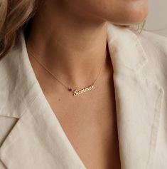 "D A I N T Y ∙ N A M E ∙ N E C K L A C E * Material: High Quality Solid 925 Sterling Silver  * Dimensions: Depending on your font choice, height sizes range from 3mm to 5mm lowercase. * Finish: Sterling Silver ∙ 18K Gold ∙ Rose Gold  * Model is wearing the 18 inch length in the first listing image * All our jewelry is custom made by hand with Love and Care in our workshop ♡ H O W ∙ T O ∙ O R D E R  * Simply use the 'PERSONALIZATION BOX' upon ordering to let us know the NAME, BIRTHSTONE COLOR and Necleses Necklaces Name, Personalized Gold Jewelry For Summer, Gold Birth Flower Jewelry For Summer, Personalized Pink Jewelry For Summer, Pink Nameplate Jewelry For Birthday, Elegant Summer Charm Necklaces As Gifts, Elegant Summer Charm Necklaces For Gifts, Elegant Summer Charm Necklace As Gift, Elegant Summer Charm Necklace For Gift