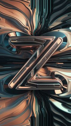 the letter z is made up of metallic objects