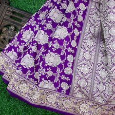 Handloom Pure Katan by Dupion Silk Banarasi Kadwa Jaal Embroidery Saree - Khinkhwab