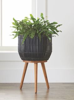 Key Features: Design: Large round planter handwoven with black resin rattan by skilled artisans, providing a multi-tonal textured finish. Base and Legs: Solid acacia wood base and legs with a clear finish, offering a sophisticated contrast to the black rattan. Construction: Rattan is woven over a sturdy steel frame, ensuring durability and stability. Weather Resistance: Solid acacia wood is suitable for outdoor use, making the planter weather-resistant. Planting Convenience: Includes a clear plastic insert for easy watering and protection, allowing worry-free maintenance of your plants. Versatile Use: Suitable for indoor spaces such as living rooms, dining rooms, and sunrooms, as well as covered outdoor areas like porches and patios. Maintenance: Easy to clean with a damp cloth; ensure tho Rattan Planters, Tiered Planter, Support Pour Plante, Cement Color, Resin Planters, Outdoor Living Decor, Basket Planters, Garden Pottery, Tall Planters