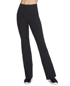 out of stock Nylon Yoga Pants With 4-way Stretch And Light Support, Black 4-way Stretch Yoga Pants For Jogging, Black Yoga Pants With Moisture-wicking And Medium Support, Black Yoga Pants With Light Support And Micro-elastic Fit, Full-length Leggings With Side Pockets And 4-way Stretch, Skechers Women, Bold Black, Flare Pants, Evolution