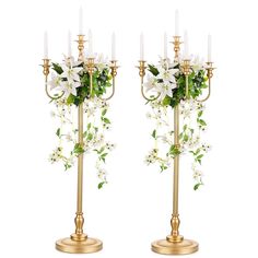 PRICES MAY VARY. Tall Wedding Candelabra: 50’’ tall candle candelabra floor stand, serves as candle and floral centerpiece stand for grand wedding event decorations, engagement, wedding ceremony Traditional Candle Candelabra: traditional floor candle holder for 5 candlesticks, add antique and retro look and charm to your moment and scene For Grand Scene: elegant and classic candelabra, tall gold candelabra, easy way to decorate with taper candles and floral arrangement for your grand and retro d Tall Candle Holders With Wreaths, Floor Candle Holders Tall Gold, Floor Candle Holders Tall Brass, Wedding Candle Altar, Ceremony Aisle Vases, Floor Candle Holders Tall Bedroom, Candles On Steps Wedding Stairs, Candle Aisle Markers Wedding, Tall Candles With Holders