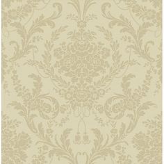 a beige wallpaper with an ornate design