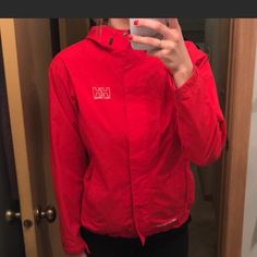 Worn A Handful Of Times, No Flaws Or Stains Red Windbreaker For Spring Outdoors, Red Windbreaker For Spring Outdoor Activities, Red Spring Windbreaker For Outdoor Activities, Red Spring Windbreaker For Outdoor, Red Windbreaker For Outdoor Activities In Spring, Helly Hansen Jacket, Waterproof Rain Jacket, Helly Hansen, Lady In Red