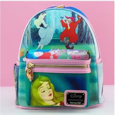 Loungefly X Disney Sleeping Beauty Princess Scenes Backpack Shoulder Bag Purse Brand New With Tags Limited Edition Captures Your Favorite Scenes From Sleeping Beauty In Vivid Color & Exquisite Detail Features Aurora & Her Prince, Fairy Godmothers Flora, Fauna & Merryweather, Maleficent & Her Evil Dragon Double Zipper Closure Adjustable Straps Top Grab Handle Front Exterior Zipper Pocket Slip Pockets On Each Side Coordinating Interior Lining Enamel Woodland Owl Charm 9” X 10” X 4.5” Vegan Leather Dream Sequence, Sleeping Beauty Princess, Woodland Owl, Disney Bags, Loungefly Bag, Disney Sleeping Beauty, Disney Bag, Flora Fauna, Loungefly Disney