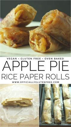 apple pie rice paper rolls with text overlay