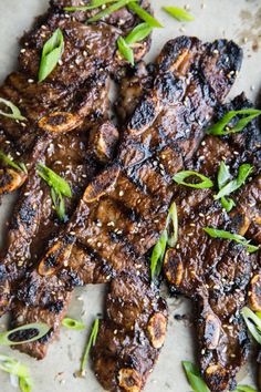 grilled meat with herbs and seasoning on a plate