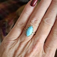 Natural Larimar And Natural White Zircon Accented Ring In 14k Yellow Gold Vermeil Over 925 Sterling Silver. New And Comes Boxed. Features: -Size 7 -5.10 Ct Natural Larimar Center Stone Print Set -0.30 Cttw Round Natural White Zircon Prong Set. -14k Yellow Gold Vermeil Over 925 Solid Sterling Silver. - Comfortable Style Band Turquoise Gemstone Ring In Yellow Gold Sterling Silver, Sterling Silver Turquoise Ring With Yellow Gold Gemstone, Sterling Silver Turquoise Ring In Yellow Gold, Elegant Blue Larimar Rings, Elegant Oval Larimar Rings, 14k Gold Turquoise Gemstone Ring For Anniversary, Elegant 14k Gold Turquoise Birthstone Ring, 14k Gold Turquoise Ring For Anniversary, Elegant Turquoise Larimar Ring As Gift