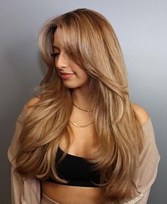 Long Sleek Hair, Layered Thick Hair, Layered Haircuts For Women, Medium Layered Haircuts, Bob Hairstyles For Thick, Layered Cut