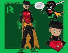 some cartoon characters are dressed up as batman and robin