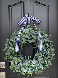 Lush Olive Bush Leaf Wreath with Lambs Ear - TwoInspireYou Olive Branch Meaning, Peace Wreath, Sign Of Peace, Olive Branch Wreath, Branch Wreath, Wreath Hangers, Olive Branches, Tulip Wreath, Spring Wreaths