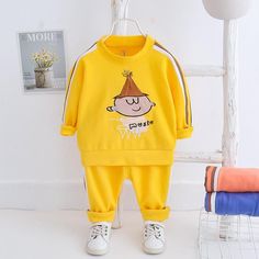 dhgate children's clothing Baby Boy Character Pattern Color-block Top & Pants - PrettyKid Spring Baby Boy, Character Pattern, Long Sleeve Outfits, Baby Boy Clothing Sets, Boy Character, Color Block Top, Newborn Outfits, Baby Boy Outfits, Childrens Clothes