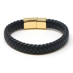 Sizes: S, M, L, XL Color: Black Material: Genuine Leather SKU: bx8.yg  Style your wrist with this wide plaited bracelet. Team it with your watch for a stacked look or wear it on its own for a sleek style statement. Features genuine braided leather and steel magnetic clasp. Classic Black Bracelets As Fashion Accessory, Black Braided Bracelets For Everyday, Everyday Black Braided Bracelets, Casual Black Braided Jewelry, Everyday Black Braided Leather Bracelet, Modern Black Braided Bracelets, Classic Black Braided Bracelets For Everyday, Classic Black Braided Bracelets, Classic Black Braided Bracelet