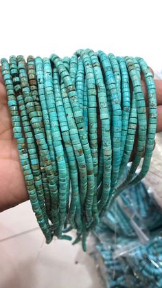 material:natural stone quantity:one strand 16inch=100+pcs  size:approx.4-3mm,thickness=2-3mm note:have larger stock and offert wholesale price. Hand-strung Turquoise Heishi Beads Necklace, Turquoise Heishi Beads Necklace, Turquoise Spacer Beads Round Shape, Turquoise Spacer Beads, Turquoise Round Spacer Beads, Turquoise Round Beads With Natural Stones, Turquoise Beads With Natural Stones, Turquoise Round Natural Stone Beads, Turquoise Natural Stones Beads