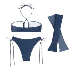 Elevate your beachwear game with our stunning Solid Color Beach Vacation Three-Piece Swimwear Set. Crafted for both style and comfort, this set includes a fashionable bikini top, chic bottoms, and a versatile neck strap. Made from high-quality materials, it ensures durability and a flattering fit for all body types. Whether you're lounging by the poolside or soaking up the sun on sandy shores, this ensemble promises to make a statement. Embrace elegance and confidence with our must-have swimwear Sandy Shores, High Heel Sneakers, Shoes For Leggings, Swimwear Sets, Swimwear Bottoms, Beach Swimwear, Shoe Boot Sandals, Romper With Skirt, Neck Strap