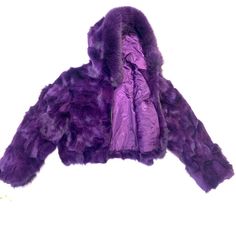 Kashani Ladies Hooded Fox Fur Coat Material: Fox Fur Style: Diamond Cut Color: Purple Hooded Purple Outerwear For Fall, Fitted Hooded Fur Coat For Winter, Purple Hooded Outerwear For Fall, Purple Winter Outerwear With Drawstring Hood, Winter Purple Outerwear With Drawstring Hood, Purple Hooded Outerwear With Drawstring, Purple Fall Outerwear With Drawstring Hood, Purple Outerwear With Drawstring Hood For Fall, Purple Long-sleeve Outerwear With Drawstring Hood