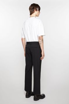 Tailored trousers are crafted from a wool blend. Cut to a regular fit with a straight leg and regular length. FN-MN-TROU000834 Tailored Suits, Derby Shoes, Trouser Suits, Tailored Trousers, Cotton Style, Welt Pocket, Casual Pants, Wool Blend, Straight Leg