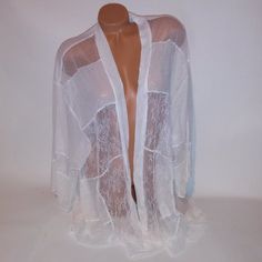 Victoria Secret Lingerie Robe Kimono Cover Up M/L Medium Large White Allover Lace New With Tags *Bundle To Save Chavonne11 020923 This Victoria Secret Lingerie Robe Is A Stunning Kimono Style Cover Up, Perfect For Lounging Or Wearing As A Luxurious Layer Over Lingerie. The M/L Size Is Designed To Fit Medium To Large Sizes. The Robe Is Made With Allover Lace In A Crisp White Color, Adding A Touch Of Sophistication And Elegance. The Kimono Style Provides A Comfortable And Relaxed Fit, Making It A White Feminine Sleepwear For Relaxation, White Lace Sleepwear For Loungewear, Delicate Lace Sleepwear For Beach, White Lace Long Sleeve Sleepwear, White Sheer Loungewear, Feminine Delicate Lace Sleepwear For Beach, White Sheer Sleepwear For Loungewear, White Lace Trim Sleepwear For Relaxation, White Delicate Lace Sleepwear For Beach