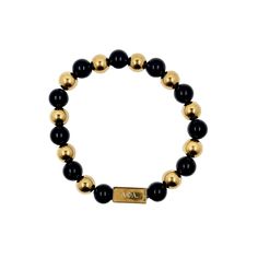 Make a lasting impression with the Alpha Phi Alpha Fraternity Custom Bead Bracelet! Crafted from high-quality Onyx stone and 18K gold plated stainless steel decorative balls, this elegant piece of jewelry is sure to get you noticed. Its tarnish-free and waterproof design makes it durable enough for everyday wear. Plus, it features a beautiful gold plated bar that is engraved with the iconic Alpha Phi Alpha Greek letters — adding the perfect finishing touch to your look. Choose between three uniq Elegant Gold Rosary Bracelet With Spacer Beads, Elegant Gold Beads Rosary Bracelet, Elegant Gold Stretch Bracelet With Polished Beads, Elegant Gold Rosary Bracelet With 8mm Beads, Elegant Gold Beaded Bracelets With Polished Beads, Elegant Adjustable Rosary Bracelet With 8mm Beads, Elegant Gold Stretch Bracelet Gift, Elegant Formal Beaded Bracelets With Gemstone Beads, Elegant Bracelets With 8mm Beads As A Gift