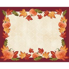 Leaves And Pumpkin Placemats, 12 ct by Creative Converting Pumpkin Placemats, Fall Ideas Decorating, Pumpkins And Leaves, White Placemats, Thanksgiving Placemats, Thanksgiving Paper, Paper Placemats, Pumpkin Leaves, Thanksgiving Diy