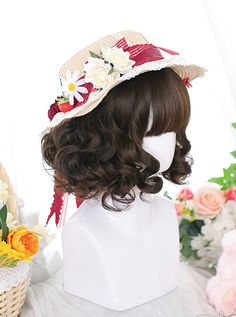 Buy Solid Color Japanese Style Air Bangs Cute Natural Curly Classic Lolita Short Wigs on Lolitain.com. Choose your perfect classic lolita dress, gothic lolita dress, and more. Regular discounts up to 50% off. Alt Gyaru, Harajuku Hairstyle, Kawaii Wig, Short Curvy, Gyaru Kawaii, Kawaii Wigs, Air Bangs, Strawberry Hair, Classic Lolita