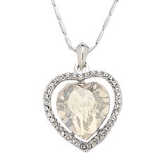 This stunning, ready-to-wear necklace features a rhodium-plated "pewter" heart-shaped pendant, embellished with sparkling Austrian crystals and a magnificent crystals centerpiece. Crystal Centerpieces, Wear Necklaces, Austrian Crystal, Everyday Jewelry, Lobster Claw, Sales Gifts, Gift Necklace, Rhodium Plated, Topaz