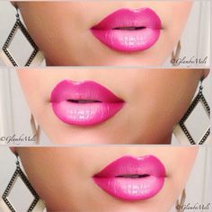 Hot pink Drag Make-up, Ombre Lips, Beauty Tricks, Lips Makeup, Hot Lips, Flaky Skin, Lip Art, Beautiful Lips