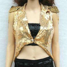 Women Rivet Sequin Glitter Waistcoat Vest Tassel Sleeveless Jacket Jazz Stage   Condition: 100%  Brand new & High quality  Asian Size: S M L XL 2XL 3XL  Material: Sequin Color: Black Occasion : Casual, Fashion Due to manual measurement, please allow 2-3cm error Dear friend: If you feel difficult to choose the size ,you can feel free to contact us, we will give you some suggestion,but it is for you reference only.   Payment Auction Item Number, your Full Name and Shipping Address MUST be included Chorus Line, A Chorus Line, Sleeveless Jacket, Tag Sale, Chorus, Moana, Crochet Top, Silver Gold, Sequin