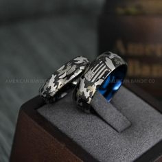 IMG_4516 Army Husband, Army Rings, Camo Rings, Military Jewelry, Army Couple, Rings Couple, Army Wife, Electroformed Jewelry, Black Tungsten