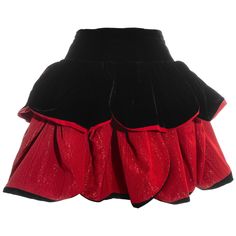 Yves Saint Laurent coral moire silk and black velvet petal skirt. Fall-Winter 1994 Red Silk Party Bottoms, Red Silk Evening Bottoms, Red Silk Bottoms For Evening, Red Silk Skirt For Evening, Red Silk Party Skirt, Red Silk Skirt For Party, Ysl Skirt, Petal Skirt, Lizzie Hearts