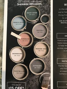 an advertisement for sherylin - williams's paint and decorating products is shown