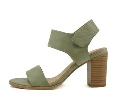 PRICES MAY VARY. Nubuck Faux Leather Heel measures approximately 3" Adjustable Ankle Strap Closure Various Colors to Choose From Dress sandal featuring open toe strap with adjustable ankle strap and a stacked wood look block heel. Quality faux leather design. Great comfort and style. Green Dress Shoes, Olive Green Dress, High Heel Dress, Green Sandals, Open Toe Slippers, Groom Dresses, Ankle Strap High Heels, Faux Leather Heels, Ankle Strap Shoes