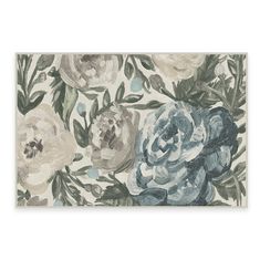 an image of a floral wallpaper with blue and white flowers on it's border