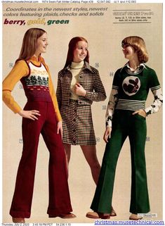 1974 Sears Fall Winter Catalog, Page 439 - Christmas Catalogs & Holiday Wishbooks 70s Inspired Outfits, Decades Fashion, Flower Power Hippie, Outfits Dressy