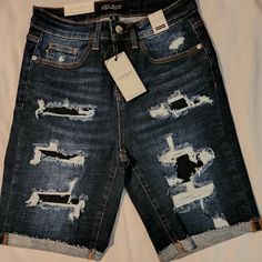 New, Never Even Tried On Judy Blue Dark Wash, Distressed Bermuda Shorts Distressed Bermuda Shorts, Blue Dark, Blue Shorts, Bermuda Shorts, Jean Shorts, Color Blue, Womens Shorts, Blue, Color