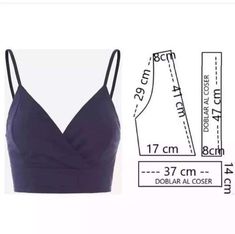 an image of a bra top with measurements