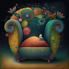 Whimsical Furniture, Artistic Furniture, Corel Painter, Fantastic Furniture, Funky Furniture, Beautiful Chair, Furniture Art, Art Furniture