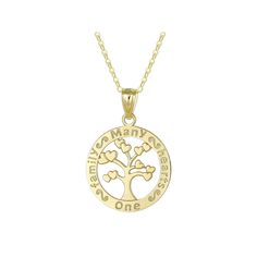 Remember the importance of your family tree with this gorgeous 10k gold tree of life medal pendant necklace.Click on this JEWELRY & WATCHES GUIDE to learn about fit, styles, materials and more! 14k gold-filled cable chain Metal: 10k gold Chain length: 18 in. Packaging: boxed Finish: polished Pendant size: 23 mm x 15.5 mm Chain type: cable Please note, due to the high value of this item, a signature may be required upon delivery. Size: 18". Gender: female. Age Group: adult. Tree Of Life Round Pendant Jewelry For Anniversary, Tree Of Life Round Jewelry For Anniversary, Tree Of Life Necklace For Anniversary On Mother's Day, Tree Of Life Necklace For Anniversary And Mother's Day, Tree Of Life Necklace For Anniversary, Mother's Day, Tree Of Life Pendant Necklaces For Anniversary, Gold Tree Of Life, 10k Gold Chain, Gold Tree