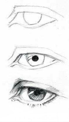 three different types of eyes are shown in this drawing