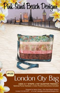 London City Bag sewing pattern from Pink Sand Beach Designs #bagandpurses #bagandpursestosew #bagandpursespatterns #sewing #sewingprojects #sewingpatterns Pink Sand Beach, Sew Zipper, Quilt Sewing Patterns, London Bags, Purse Hardware, Easy To Sew, Pink Beach, Beach Design, Pink Sand