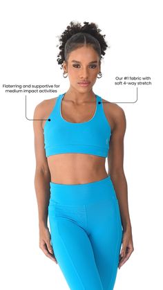 DESCRIPTION The newest iteration of our signature sports bra, this time in the season's new color. Removable padded cups offer optional shape while the deep scoop neckline and sleek racerback lend a sartorial edge to this active drawer staple. Our #1 fabric with soft 4-way stretch Flaterring and supportive for medium impact activities Removable cups Wear-tested by our in-house team for the perfect fit FIT AND FABRICATION 89% Polyamide 12% Spandex DESIGNED FOR High-intensity workouts, pilates, yo