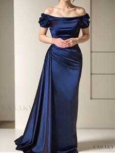 Lasaky - Elegant Long Dress for Women Blue Dresses Elegant, Jewel Tone Blue, Women Long Gown, Navy Evening Dresses, Classic Prom Dress, Ball Room, Elegant Long Dress, Long Dress For Women, Mother Of The Bride Dresses Long