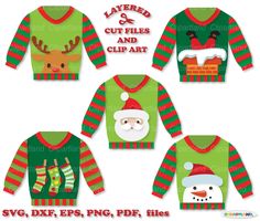 Cute Christmas Sweater, Etsy Banner, Bag Toppers, School Related, Sweater Cute, Digital Svg, Personalized Party, Blog Design, Cute Christmas