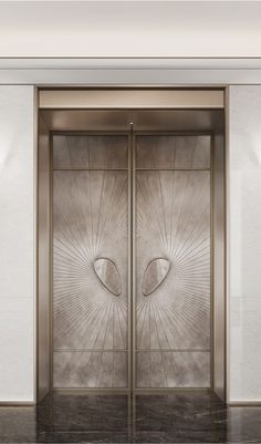 an art deco style door with glass panels