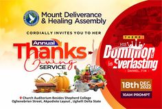 an advertisement for the annual thanksgiving service