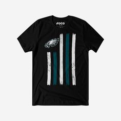 Philadelphia Eagles Brushstroke Flag T-Shirt FOCO S - FOCO.com Three Stripes Tops For Team Spirit Fan Gear, Three Stripes T-shirt For Sports Events, Team-colored Three Stripes T-shirt For Sports Events, Team-colored Three-stripes T-shirt For Sports Events, Flag Print Crew Neck Tops For Sports Events, Tri-blend Crew Neck Fan Apparel T-shirt, Sports T-shirt With Flag Print, Affordable Crew Neck T-shirt With Flag Print, Philadelphia Eagles Colors