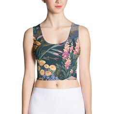 Look fabulous in an all-over printed, body-hugging crop top, now offering FREE SHIPPING to the US, Canada, EU, and UK! The artwork This artwork is an enchanting portrayal of Alpine flowers, set in a serene mountainous landscape. It captures a diverse array of wildflowers blooming amidst rocky terrains and dark, lush foliage. The painting features a rich palette of soft oranges, pinks, yellows, and purples, reflecting the delicate beauty and variety of flowers found in high-altitude regions. The Workspace Essentials, Alpine Flowers, French Collection, Alpine Meadow, Spring Collection, Laptop Sleeves, Crop Tops Women, Wild Flowers, D Art