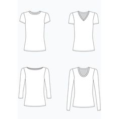 the front and back views of a women's t - shirt with long sleeves