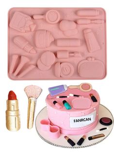 The perfect set to add to your collection of silicone molds. You'll be decorating like a pro in no time. Treats Business, Lipstick Eyeshadow, Formy Silikonowe, Cake Molds, Silicone Kitchen, Pink Collar, Pink Collars, Baking Molds, Chocolate Molds